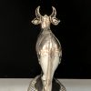 Lord Krishna'S Kamdhenu Cow With Calf German Silver Showpiece Lord Krishna'S Kamdhenu Cow With Calf German Silver Showpiece