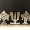 White Metal Oxidised Finished Chakra Namah Showpiece