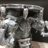 4 Headed Elephant Terracotta Stand Planter Garden Decor Pot Stand Outdoor Indoor Balcony Garden Brown 11 x 11 x 9 Inch