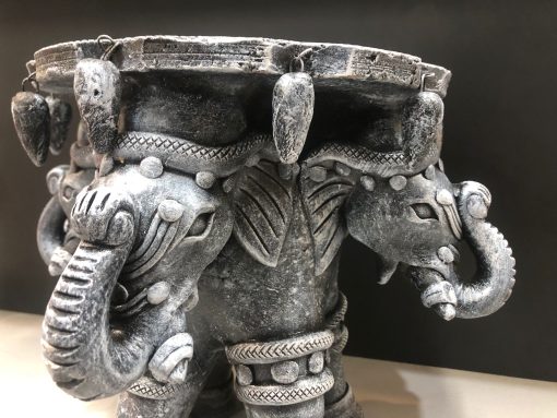 4 Headed Elephant Terracotta Stand Planter Garden Decor Pot Stand Outdoor Indoor Balcony Garden Brown 11 x 11 x 9 Inch