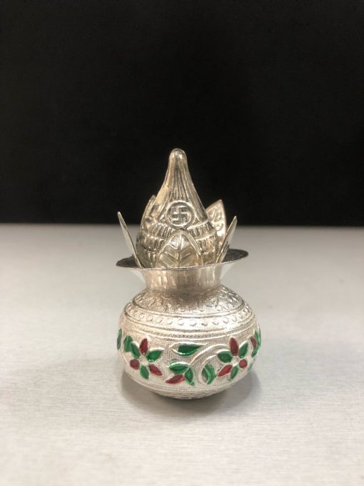 German Silver Kalasam with Coconut for Pooja/ Tenga Kalash/Decor/Return Gift Size:3" Inch Wt:50g