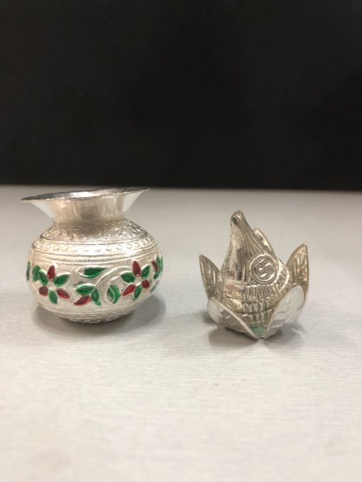 German Silver Kalasam with Coconut for Pooja/ Tenga Kalash/Decor/Return Gift Size:3" Inch Wt:50g