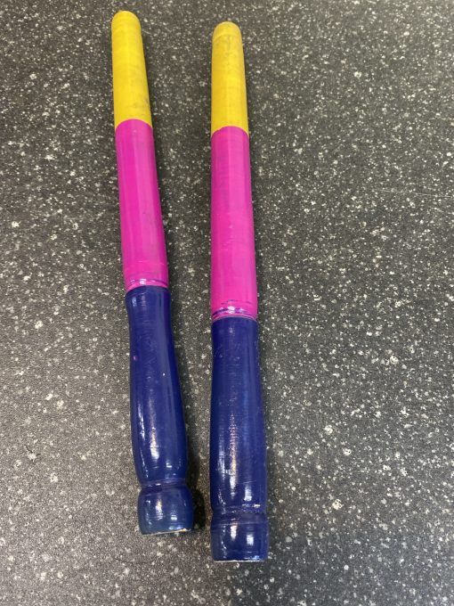 Wooden Colourful Pair Of Dandiya Sticks For Navratri