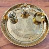 Decorative Stainless Steel Pooja Thali Set - 11 Inches
