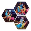 Masstone Radha Krishna Wall Painting | Radha Krishna Painting for Wall Decoration Set of 3 (21.5x21.5 inch) | Radha Krishna Painting With Frame | Wall Painting for Living Room