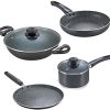 Prestige Omega Granite Aluminium Kitchen Set, 4-Pieces, Black Prestige Omega Granite Aluminium Kitchen Set, 4-Pieces, Black