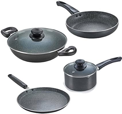 Prestige Omega Granite Aluminium Kitchen Set, 4-Pieces, Black Prestige Omega Granite Aluminium Kitchen Set, 4-Pieces, Black
