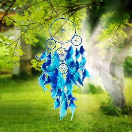 Dream Catcher Wall Hanging (Mirage), Dream Catcher Wall Decor, Wall Hanging for Bedroom and Living room, Dream Catcher for Home Decoration, Blue Dream Catcher, Large Size