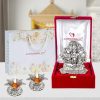 Panchmukhi Hanuman Idol (Murti) Oxidised Finish with 2 Piece Jyot Diya with Beautiful Red Velvet Box Packing (11.5H x 11W x 9.5L) Panchmukhi Hanuman Idol (Murti) Oxidised Finish with 2 Piece Jyot Diya with Beautiful Red Velvet Box Packing (11.5H x 11W x 9.5L)