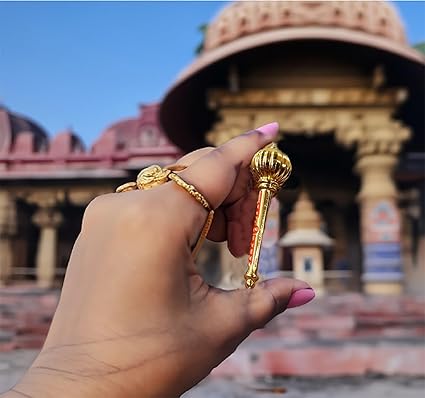 Metal Made Bajrang Bali Small Gada for Keeping in Home Temple or Gifting to Hanuman ji Size- inch wt-68g Approx