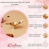 Golden Decorative Brass Diya with Stand and Holder