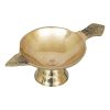 Shiny brass bowl with handles