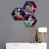 Masstone Radha Krishna Wall Painting | Radha Krishna Painting for Wall Decoration Set of 3 (21.5x21.5 inch) | Radha Krishna Painting With Frame | Wall Painting for Living Room