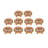 Marble Octagonal Puja Chowki Painted with Peacock Design Marble Octagonal Puja Chowki Painted with Peacock Design