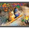 Saf Radha Krishna Design Exclusive Painting with Frame for Home & Office Decoration (35 Cm X 50 Cm X 3 Cm) SANFM43-Multicolour