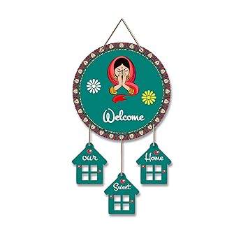 Welcome Wooden Wall Hanging Decoration Items for Home | Gifts | Mdf Art for Living Room | Decorative Item for House | Modern Wood Hanger | Modern Decor