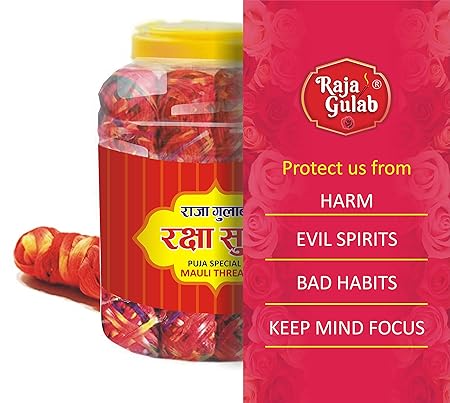 Moli Kalava Dhaga, Raksha Sutra Pooja Sacred Thread Mauli (Pack Of 1)