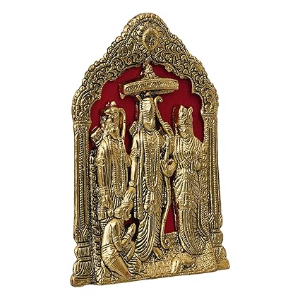 Metal Lord Ram Ji/Ram Darbar Idol Statue Murti for Home and Office Decor (Lord Ram), Gold, Pack of 1