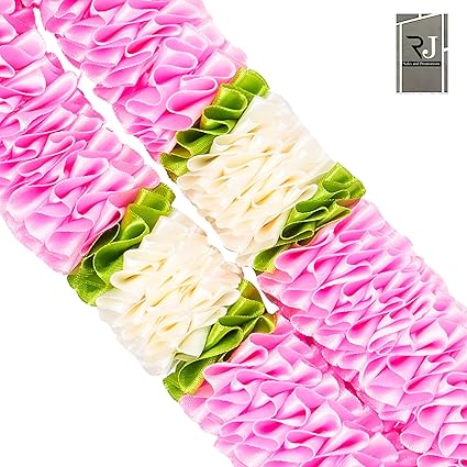 Artificial Flowers Photo Bride Groom 25inch Garland (Pink & White)