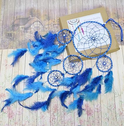 Dream Catcher Wall Hanging (Mirage), Dream Catcher Wall Decor, Wall Hanging for Bedroom and Living room, Dream Catcher for Home Decoration, Blue Dream Catcher, Large Size