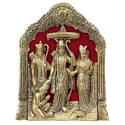 Metal Lord Ram Ji/Ram Darbar Idol Statue Murti for Home and Office Decor (Lord Ram), Gold, Pack of 1