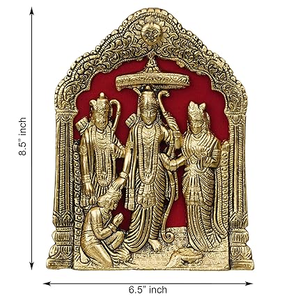Metal Lord Ram Ji/Ram Darbar Idol Statue Murti for Home and Office Decor (Lord Ram), Gold, Pack of 1