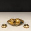Brass Kum Kum Box set in a attached plate / Return Gifts Brass Kum Kum Box set in a attached plate / Return Gifts