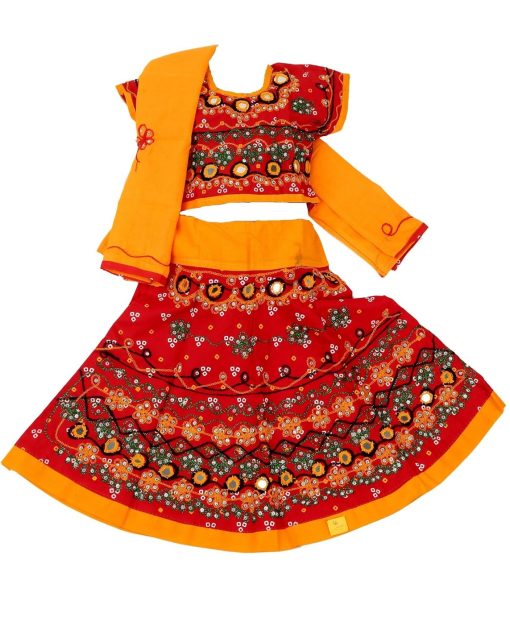 Girl's Cotton Radha Dress – Traditional Lehenga Choli with Dupatta | Readymade Chaniya Choli for Garba, Dandiya & Janmashtami | Ethnic Costume for Girls (Set of 3)( Age 0 to 5) Girl's Cotton Radha Dress – Traditional Lehenga Choli with Dupatta | Readymade Chaniya Choli for Garba, Dandiya & Janmashtami | Ethnic Costume for Girls (Set of 3)( Age 0 to 5)