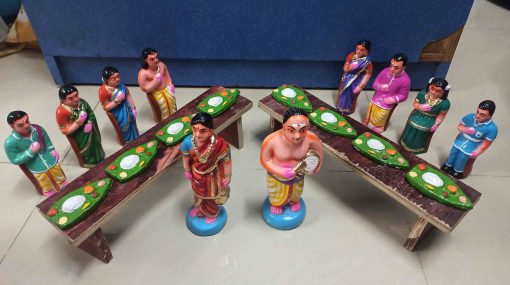 Sapadu With Table Set 22 Navaratri Golu/Kolu Dolls Set - Paper Mache