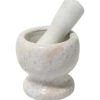 Jaipur Ace Natural White Marble Mortar and Pestle Set, Imam Dasta, Ohkli Musal, Kharal/Khalbatta or Mixer and Grinder Set for Kitchen- 4Inches (White)