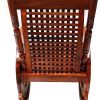 Sheesham Wood Ergonomic Rocking Chair for Small Spaces, Comfortable Wooden Armchair Swing Chair for Adult Living Room Balcony for Home Office(Brown)