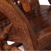 Sheesham Wood Ergonomic Rocking Chair for Small Spaces, Comfortable Wooden Armchair Swing Chair for Adult Living Room Balcony for Home Office(Brown)