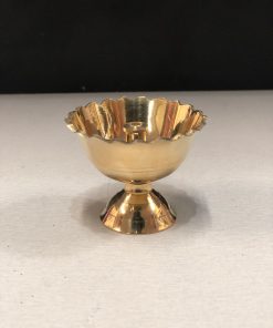 Handmade Solid Brass Indian Oil Lamp Pyali Diya for Puja & Other Religious Rituals | Home Décor, Office & Temples | Festive Gifts (Small)