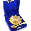 Traditional German Silver Brass Indian Floral Bowl Gift Set - Pack Of 1