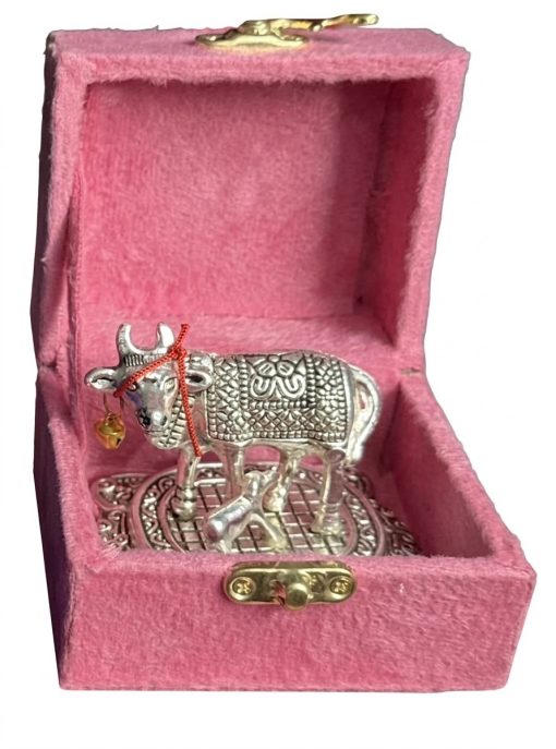Traditional German Silver Kamdhenu with cute velvet gift box Traditional German silver Kamdhenu with velvet gift box