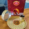 Stainless steel Karwa Chauth / karva / Karaka chaturthi 3 pieces Decorative pooja set (Thali size 12 inch) Stainless steel Karwa Chauth / karva / Karaka chaturthi 3 pieces Decorative pooja set (Thali size 12 inch)