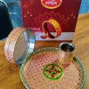 Stainless steel Karwa Chauth / karva / Karaka chaturthi 3 pieces Decorative pooja set (Thali size 12 inch) Stainless steel Karwa Chauth / karva / Karaka chaturthi 3 pieces Decorative pooja set (Thali size 12 inch)