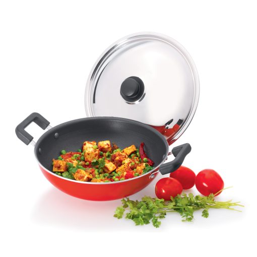 Premier Non-Stick Kadai with Stainless Steel Lid 24cm