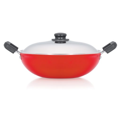 Premier Non-Stick Kadai with Stainless Steel Lid 26cm Premier Non-Stick Kadai with Stainless Steel Lid 24cm