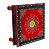 Red Meenakari work Bajot / Pooja Chowki 12 Inches