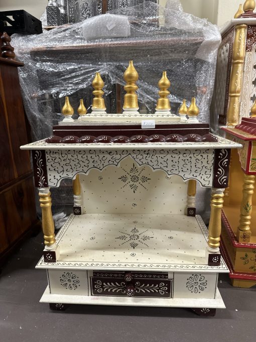 White wooden Pooja mandir / wooden temple (55x38x20cm) White wooden Pooja mandir / wooden temple (55x38x20cm)