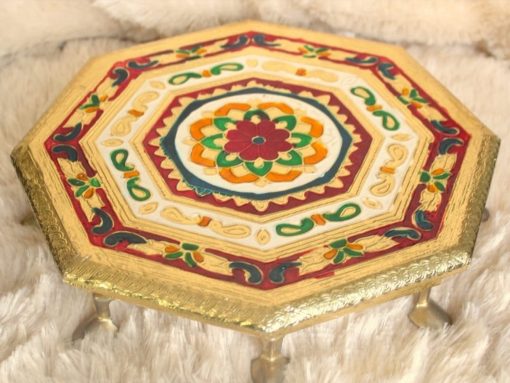 Meenakari work bajot / Pooja Chowki - extra large (12inch)