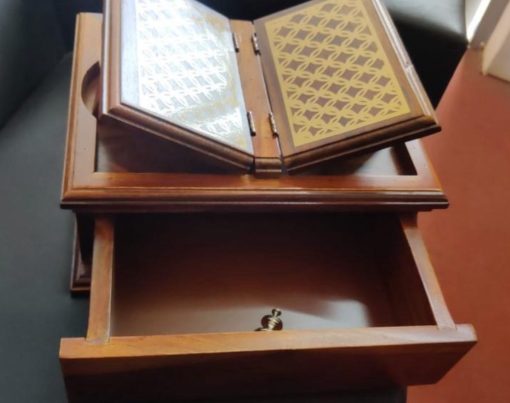 wooden Pooja book stand White wooden Pooja mandir / wooden temple (55x38x20cm)