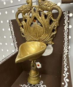 Brass two birds Annapakshi Hanging deep Diya with Bell