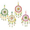Tied Ribbons Decorative Wall Door Hanging Latkan Toran With Bells (30 x 13 CM) For Main Door Entrance Pooja Room Rajastani Traditionjal Decorative Decoration Items For Home Decor- Multicolour Tied Ribbons Decorative Wall Door Hanging Latkan Toran With Bells (30 x 13 CM) For Main Door Entrance Pooja Room Rajastani Traditionjal Decorative Decoration Items For Home Decor- Multicolour