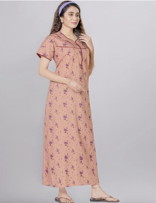 Women's Cotton All Over Print Free Size Maxi Nighty – Assorted – ChennaiStore product image