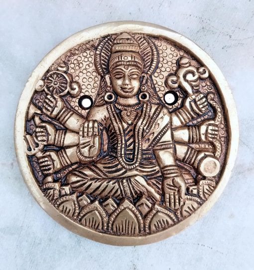 Ashtalakshmi Engraved Wall Plates Set | Brass Door Wall Arts for Home Decoration | Decorative Items Pooja Living Room Office Decor | Aesthetic Room Decor | Decorative Items for Pooja Room Door 4X4