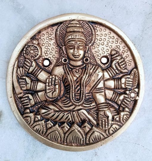 Ashtalakshmi Engraved Wall Plates Set | Brass Door Wall Arts for Home Decoration | Decorative Items Pooja Living Room Office Decor | Aesthetic Room Decor | Decorative Items for Pooja Room Door 4X4