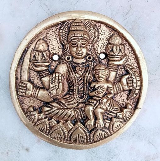 Ashtalakshmi Engraved Wall Plates Set | Brass Door Wall Arts for Home Decoration | Decorative Items Pooja Living Room Office Decor | Aesthetic Room Decor | Decorative Items for Pooja Room Door 4X4