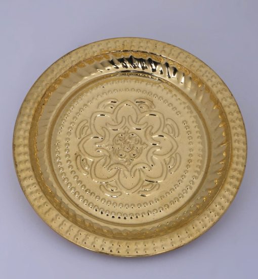 Brass Mini Plate With beautiful design crafted- 16 CM